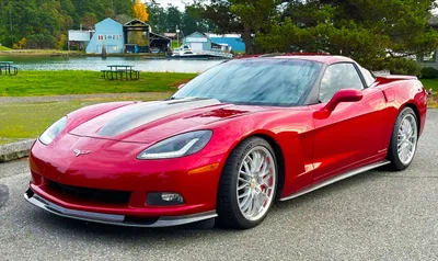 A luxurious model of the sports car by Corvette in maroon color